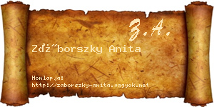 Záborszky Anita névjegykártya