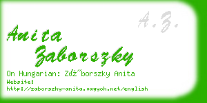 anita zaborszky business card
